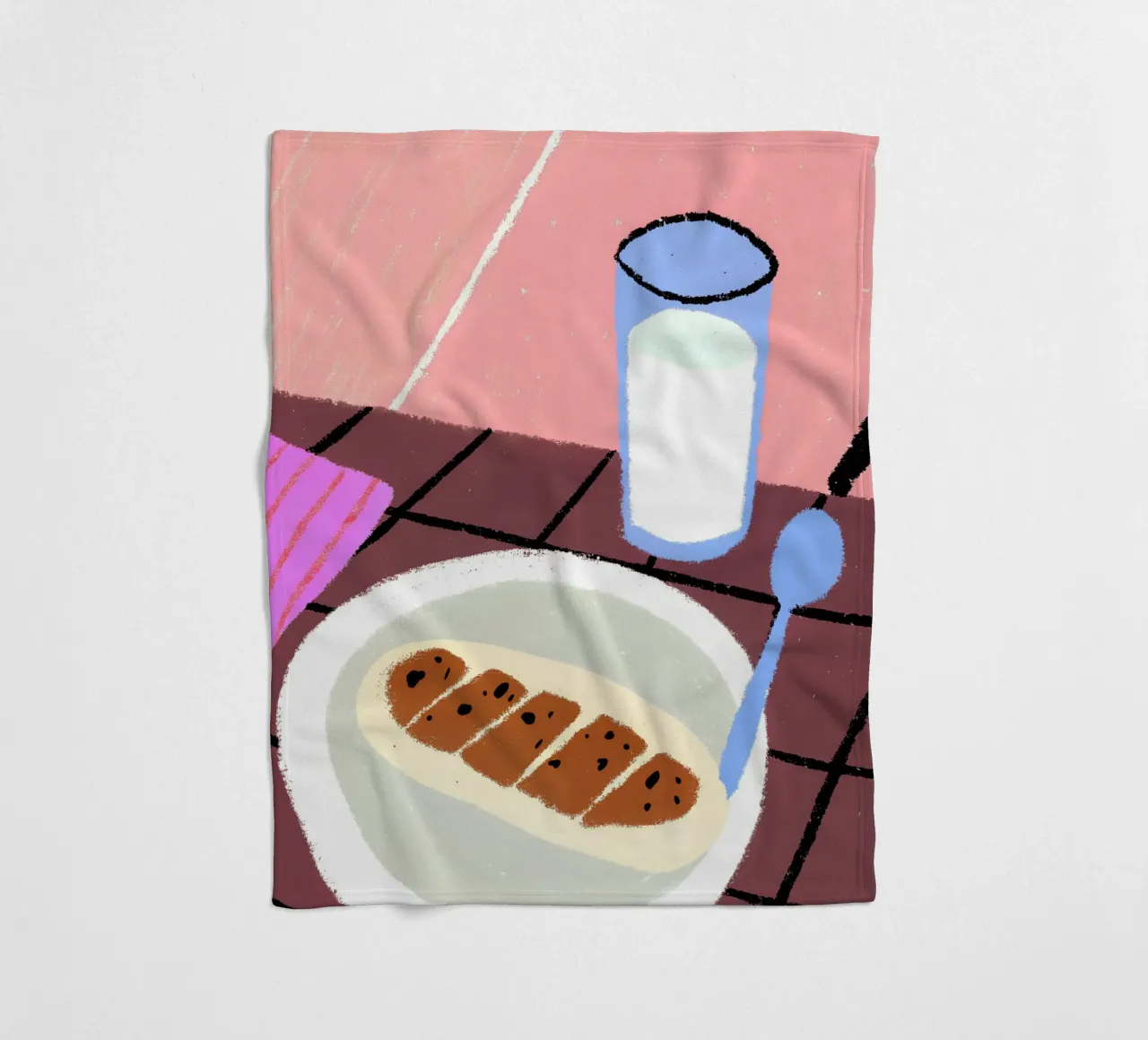 Milk And Food fleece blanket by PERSONAL TOUCH