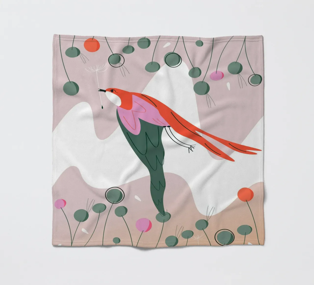 Birds of Spring fleece blanket by Silvie Illustration