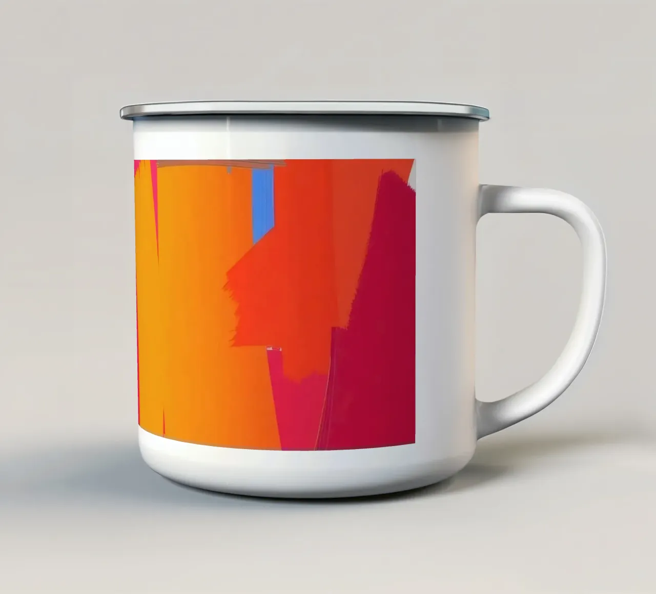 Luminosa opera d'arte astratta con colori vivaci, pennellate audaci tazza in smalto da DesignDoodle