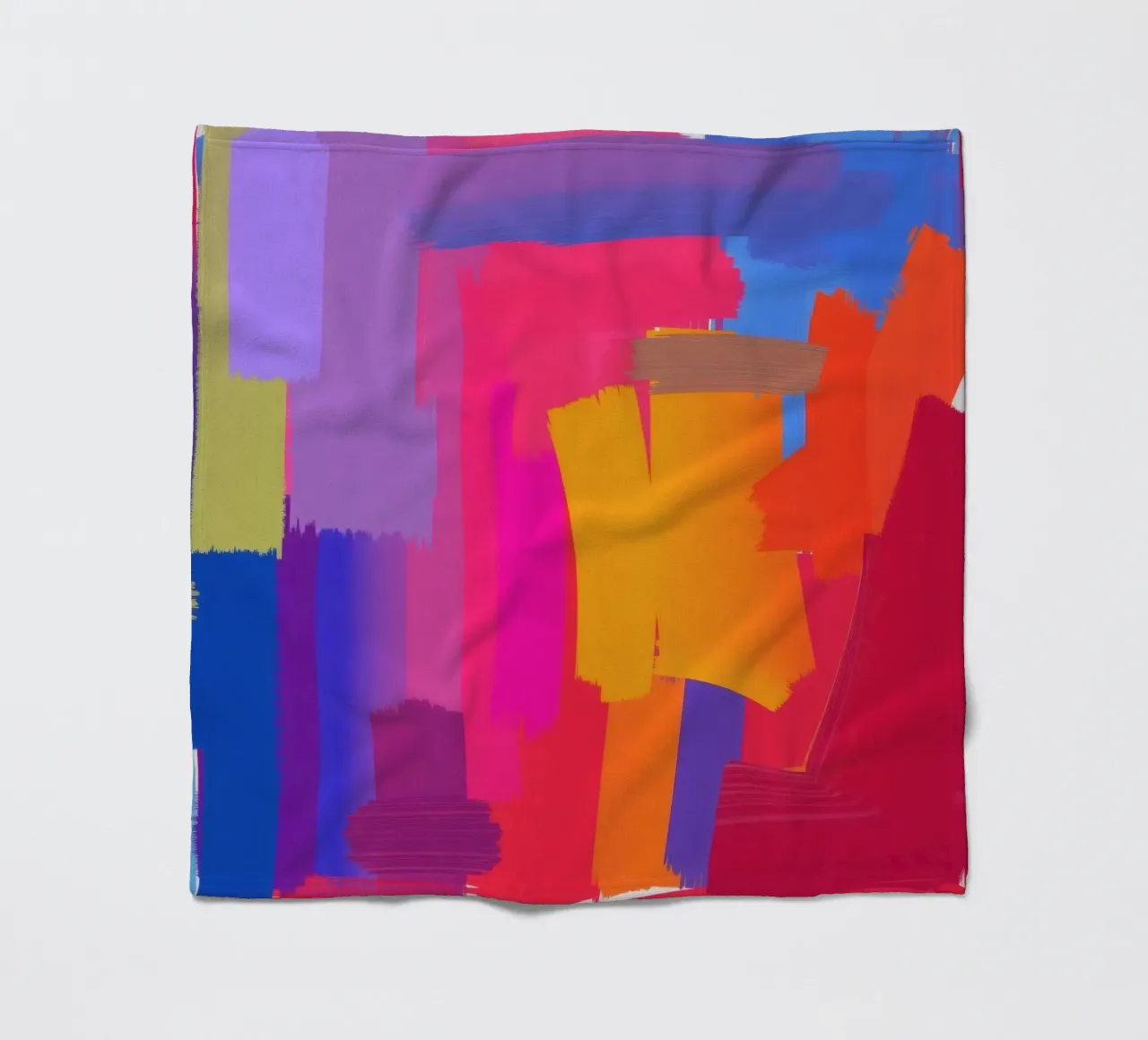 Helles abstraktes Kunstwerk mit leuchtenden Farben, kräftigem Pinsel Fleecedecke von DesignDoodle