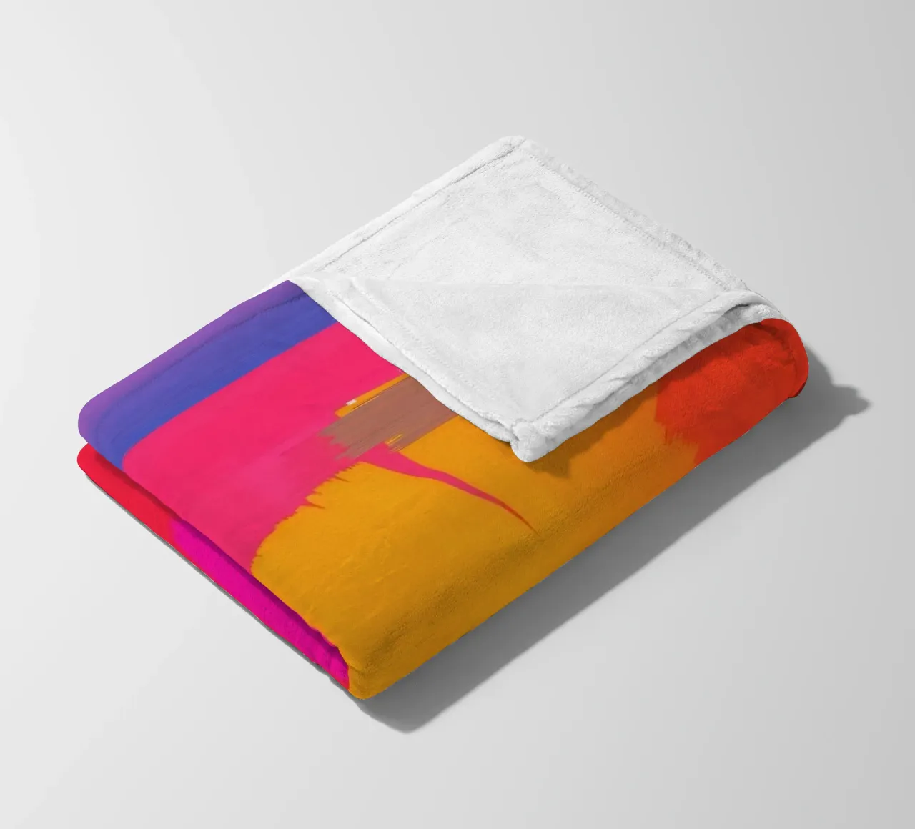 Helles abstraktes Kunstwerk mit leuchtenden Farben, kräftigem Pinsel Fleecedecke von DesignDoodle