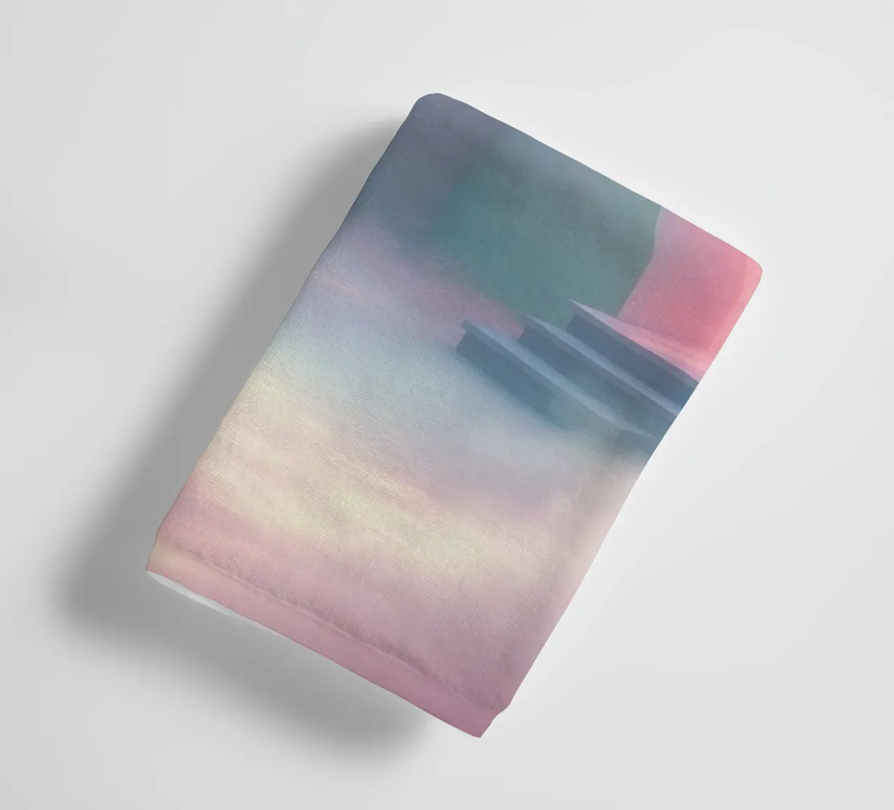 entrance in a foggy forest with pink hues and delicate trees towel by DesignDoodle