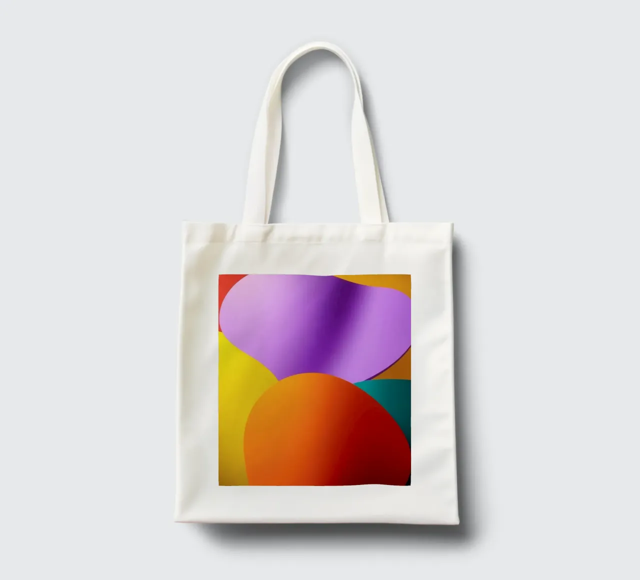 Bunte abstrakte Formen verschmelzen zu einem lebendigen Kunstwerk Jutebeutel von DesignDoodle