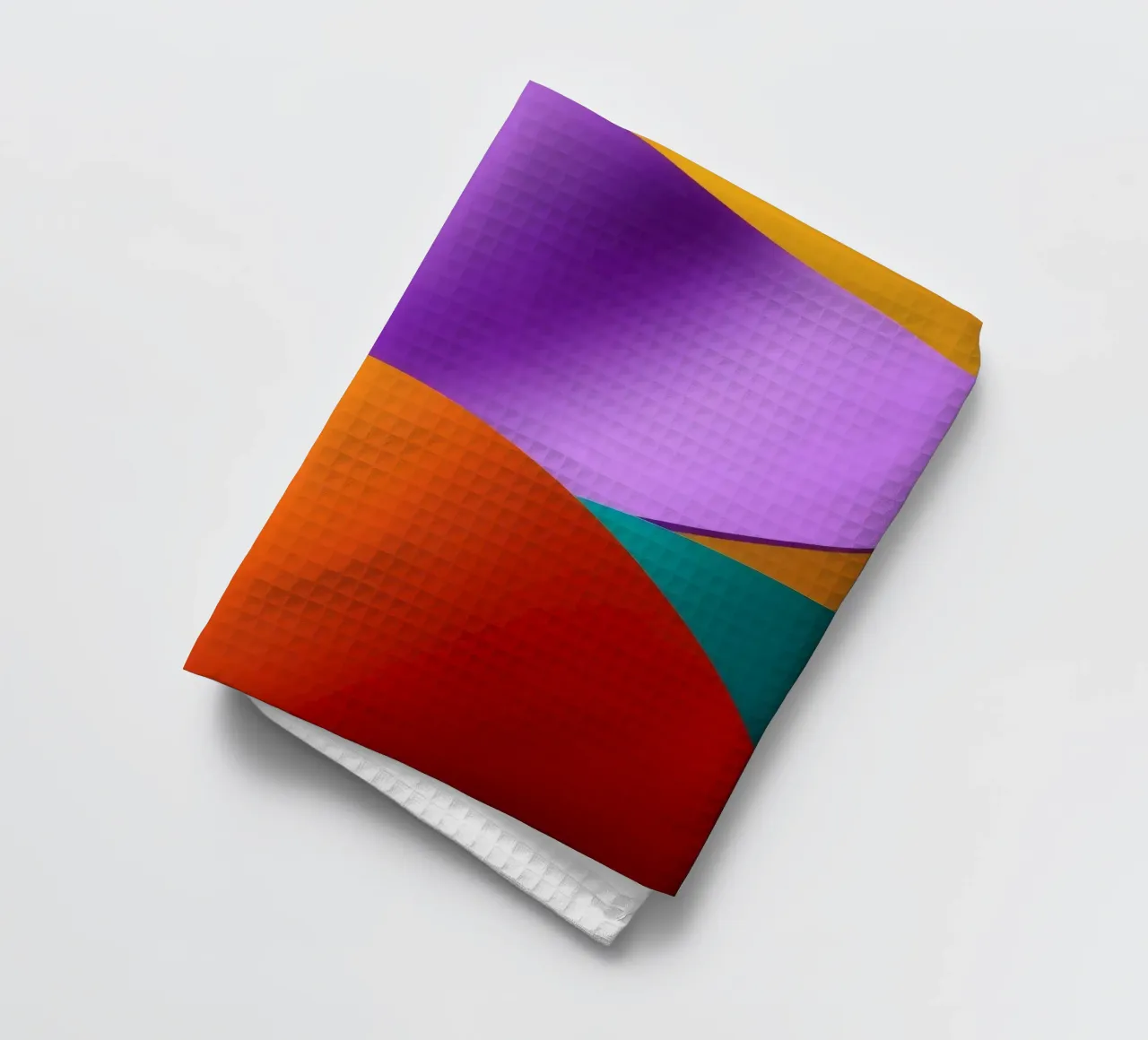 Bunte abstrakte Formen verschmelzen zu einem lebendigen Kunstwerk Geschirrtuch von DesignDoodle