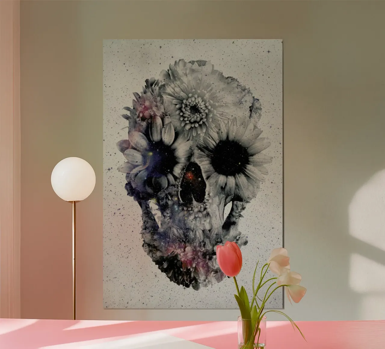 Floral skull II poster con telaio in plastica da Ali Gulec