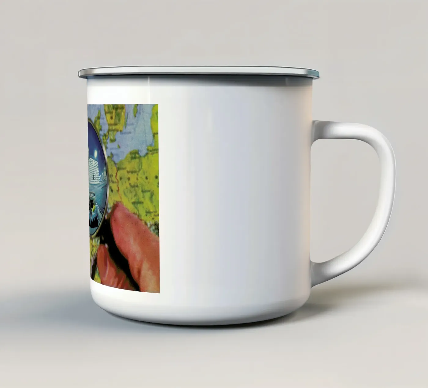 Lets get lost enamel mug by Sammy Slabbinck