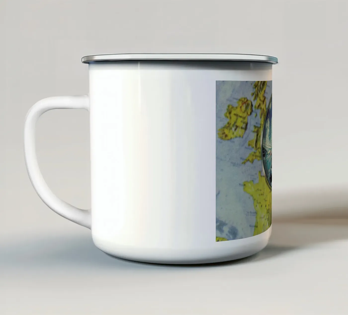 Lets get lost enamel mug by Sammy Slabbinck