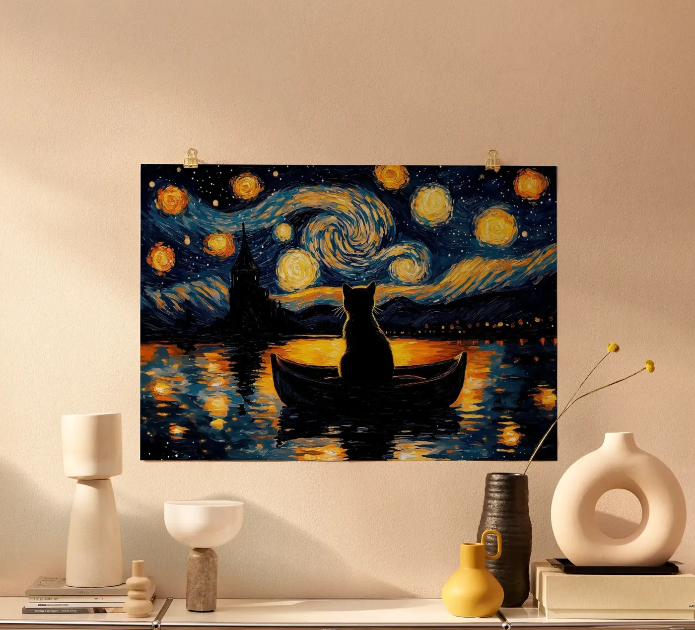 cat poster van Abstract Botanical Art