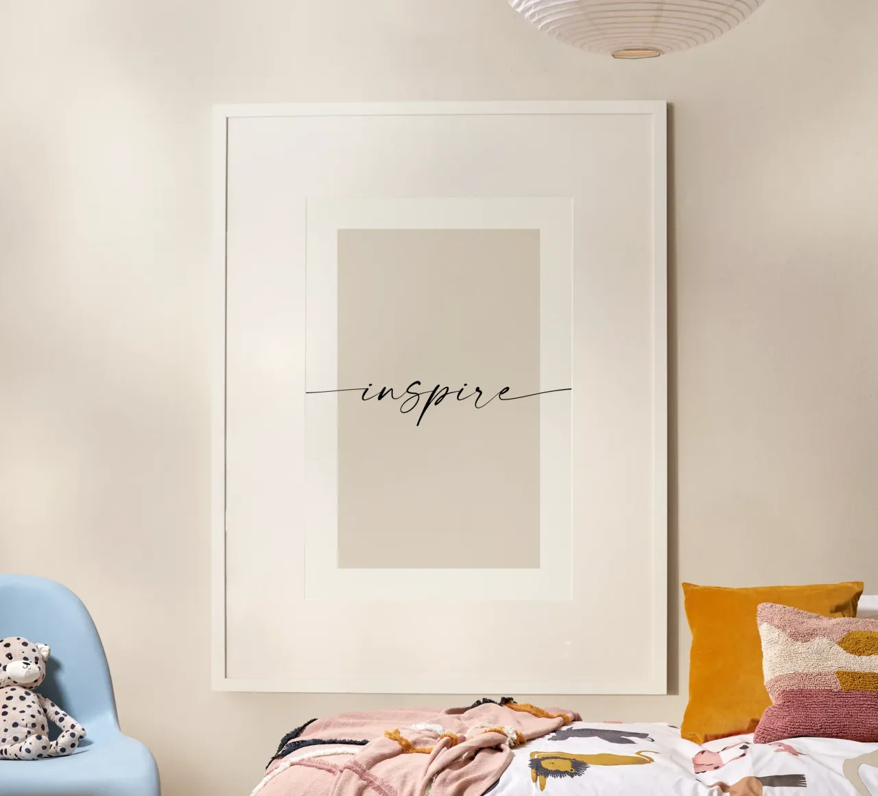 Ispirare - parole di ispirazione poster con telaio in plastica da NouveauPrints