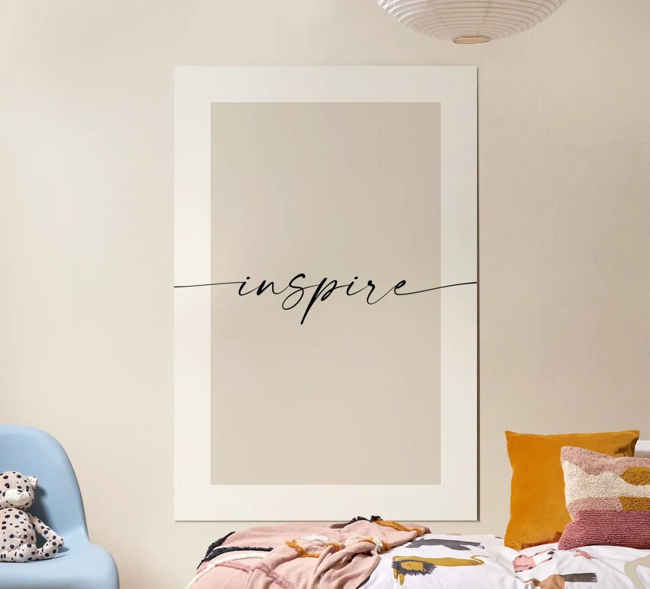 Ispirare - parole di ispirazione poster con telaio in plastica da NouveauPrints