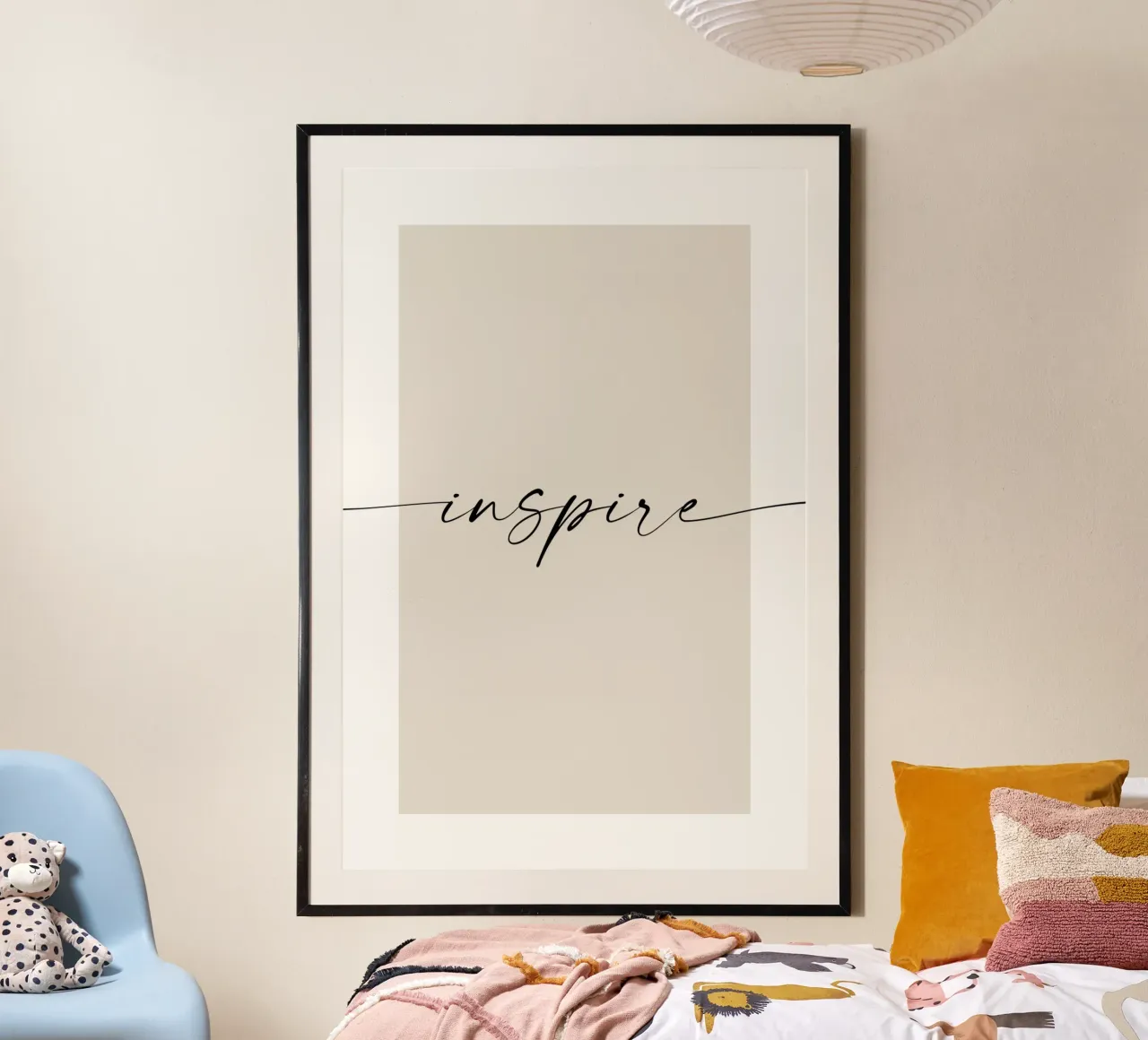 Ispirare - parole di ispirazione poster con telaio in plastica da NouveauPrints