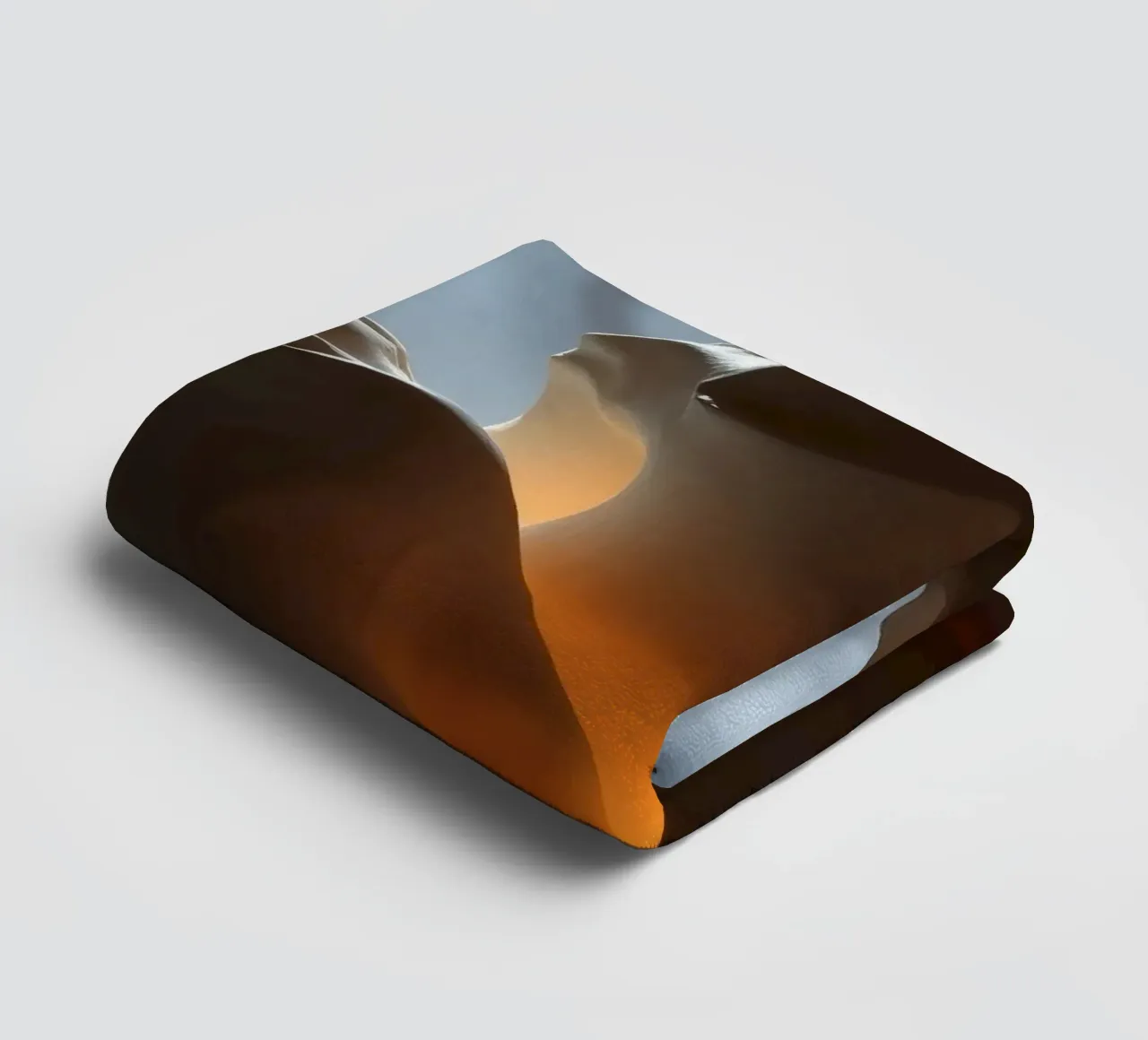 Artistic sculpture emits warm glow amidst mist and light towel by DesignDoodle