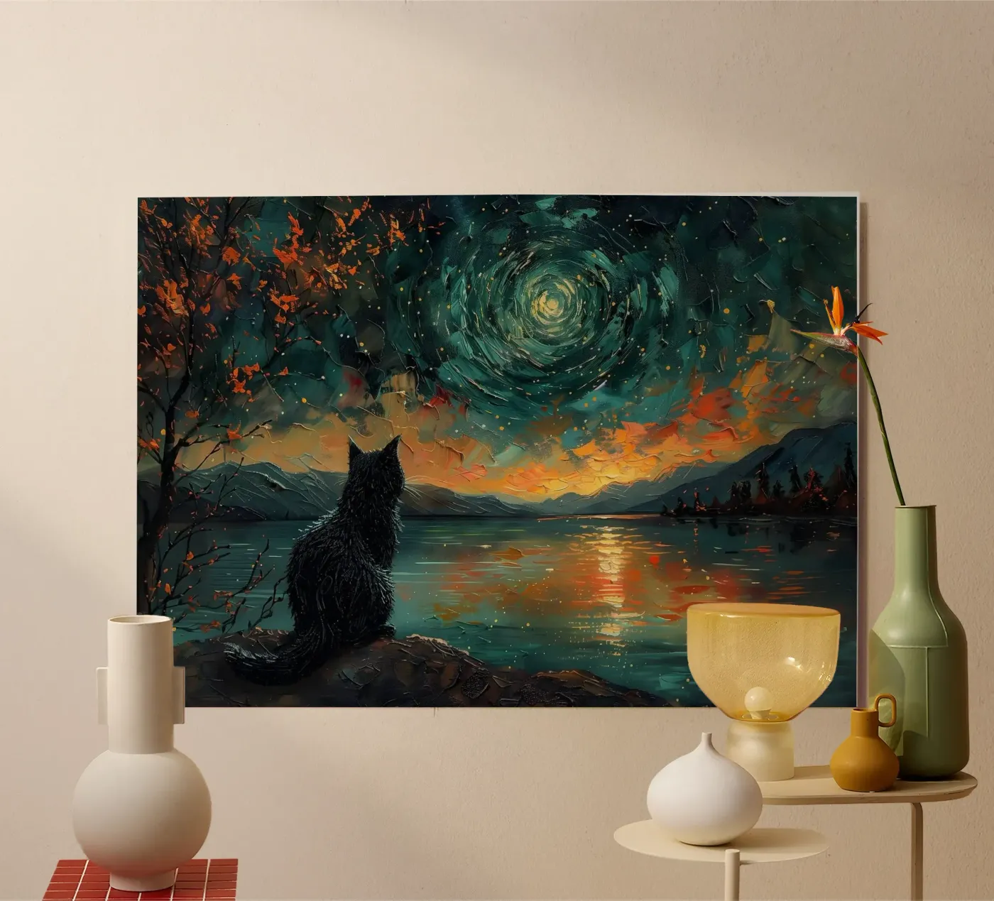 gatto alluminio dibond da Abstract Botanical Art