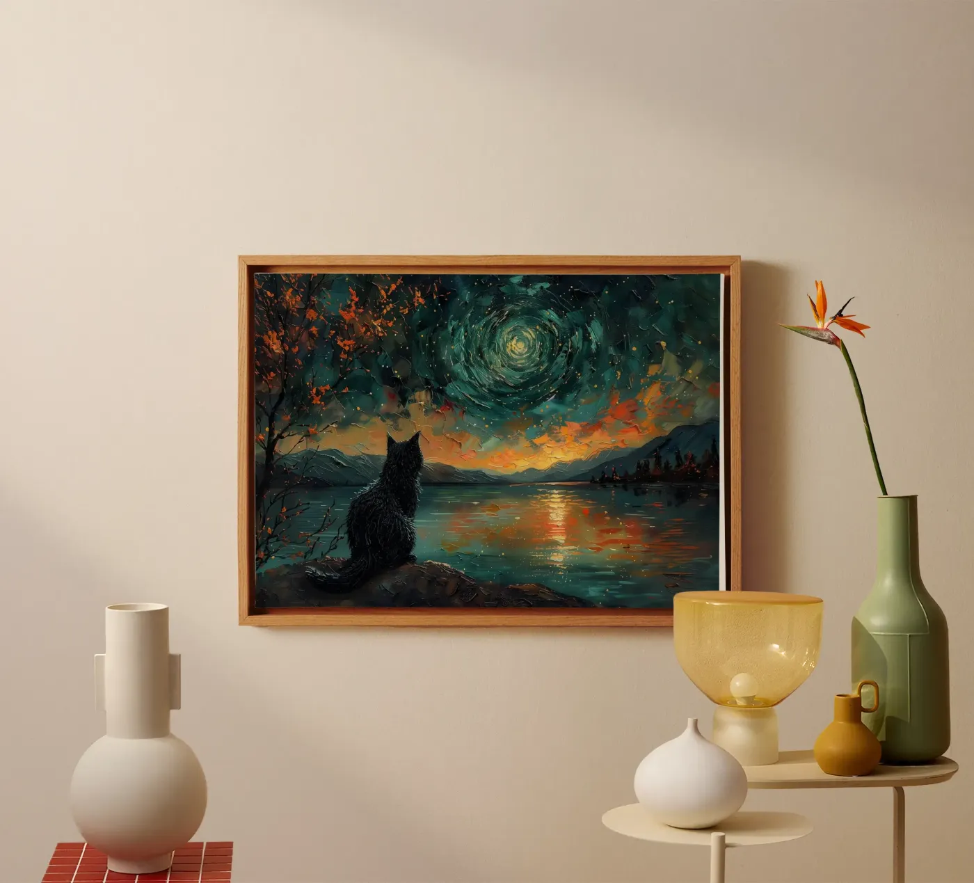 cat canvas by Abstract Botanical Art