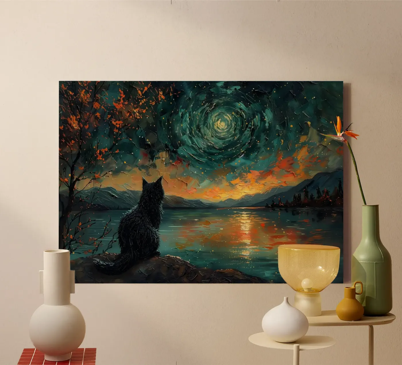 cat canvas by Abstract Botanical Art