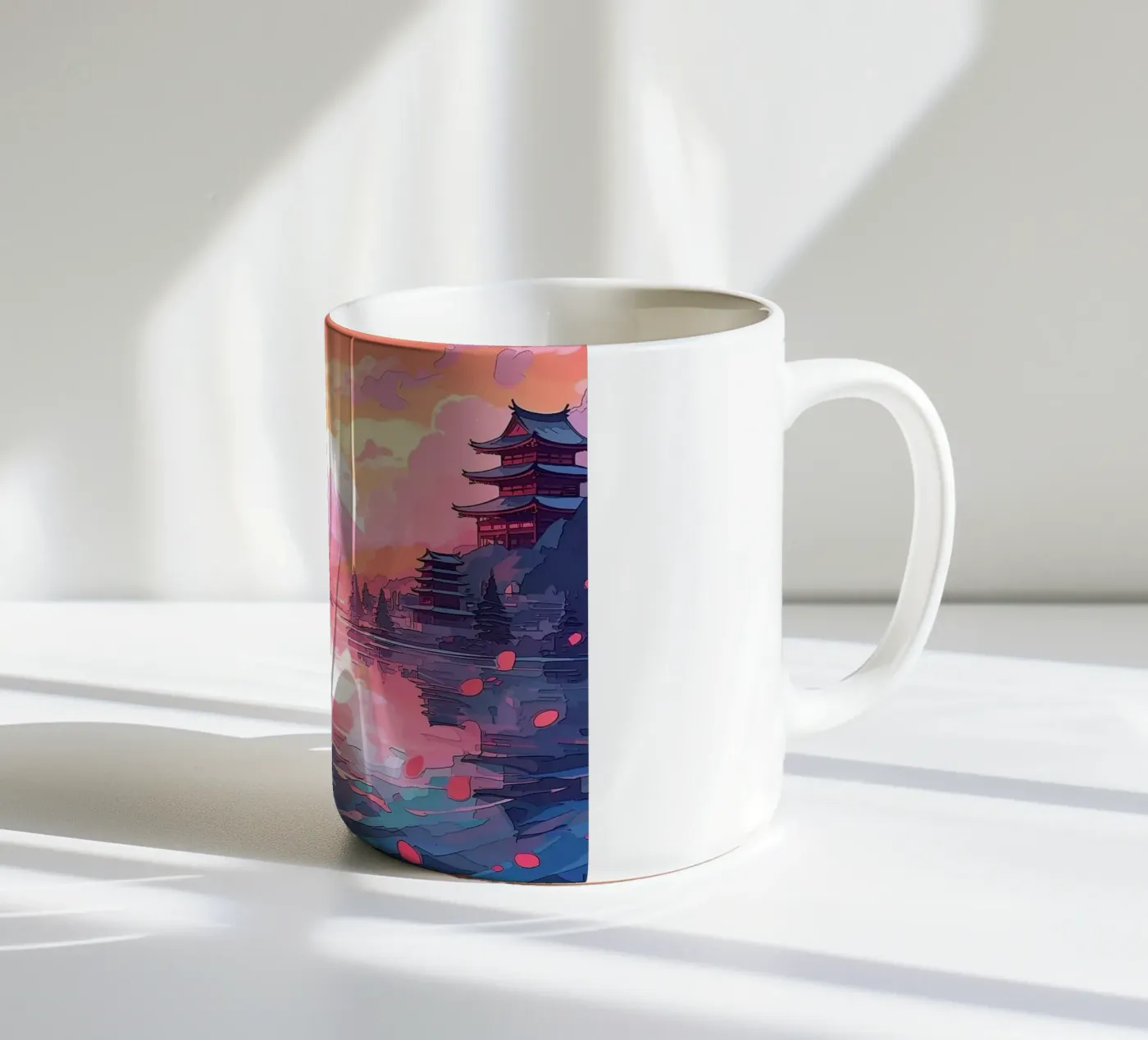 cat ceramic mug by Abstract Botanical Art