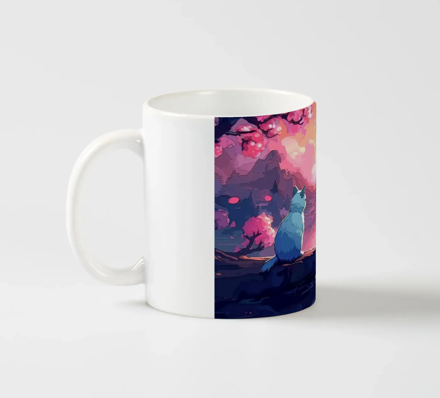 cat ceramic mug by Abstract Botanical Art