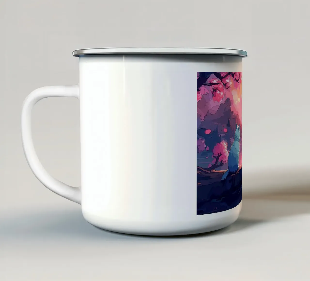 gatto tazza in smalto da Abstract Botanical Art