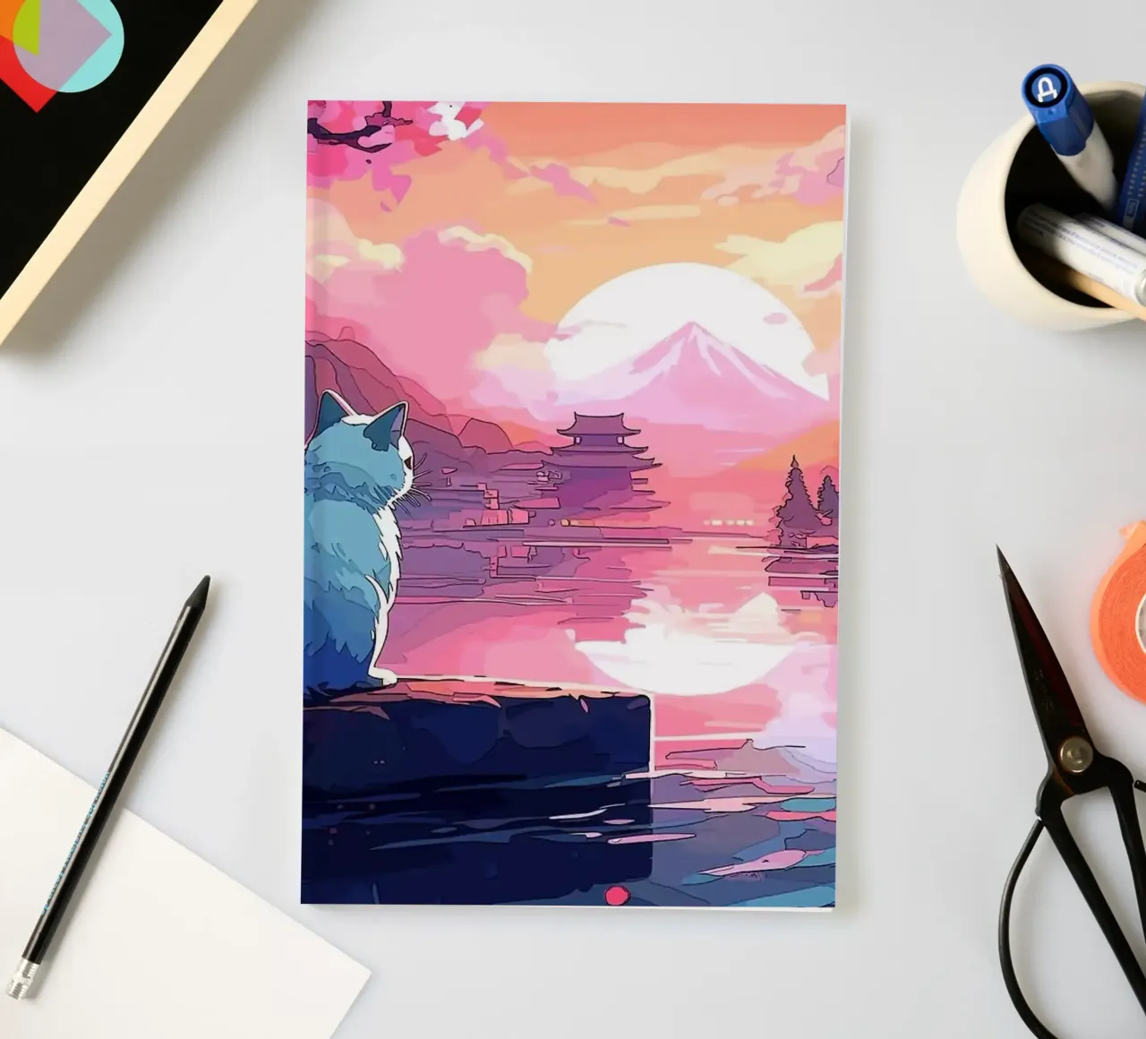 cat notebook by Abstract Botanical Art