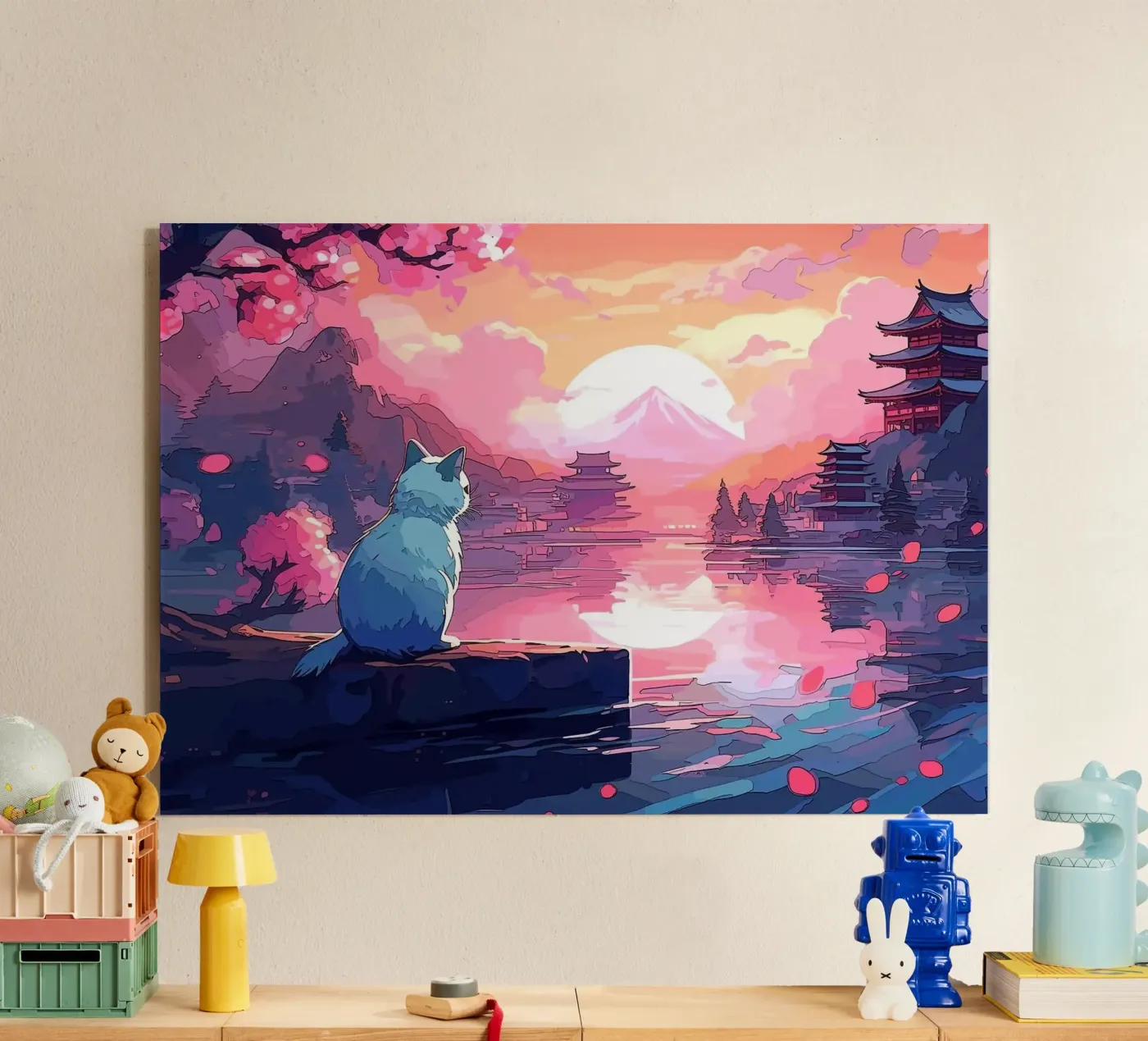 kat acryl van Abstract Botanical Art