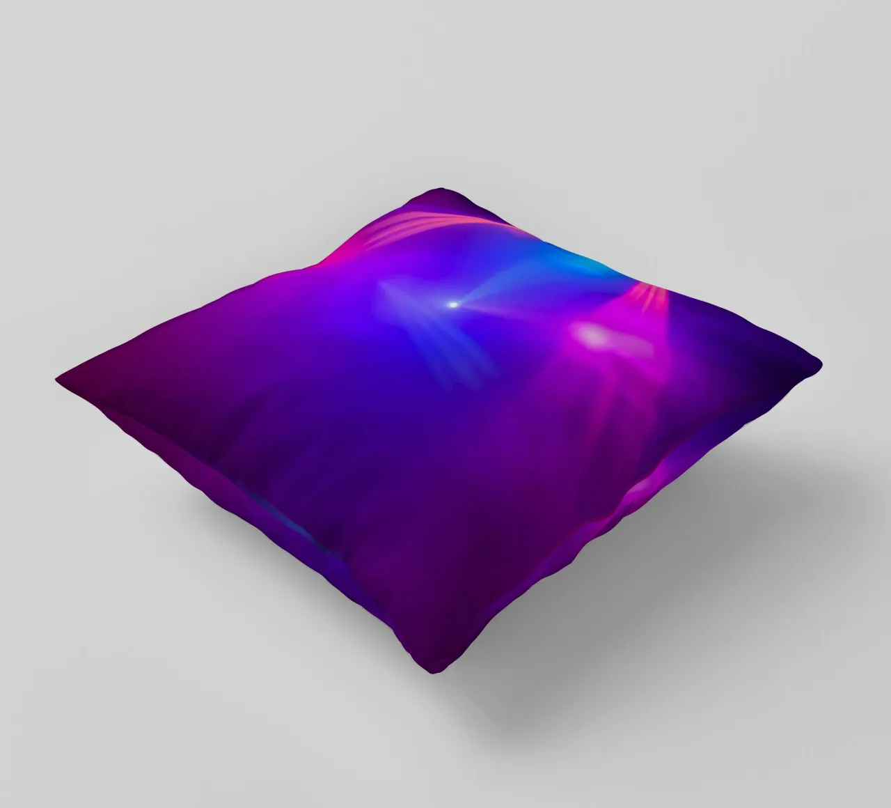 Luci di scena colorate illuminano un'atmosfera nebbiosa cuscino da DesignDoodle