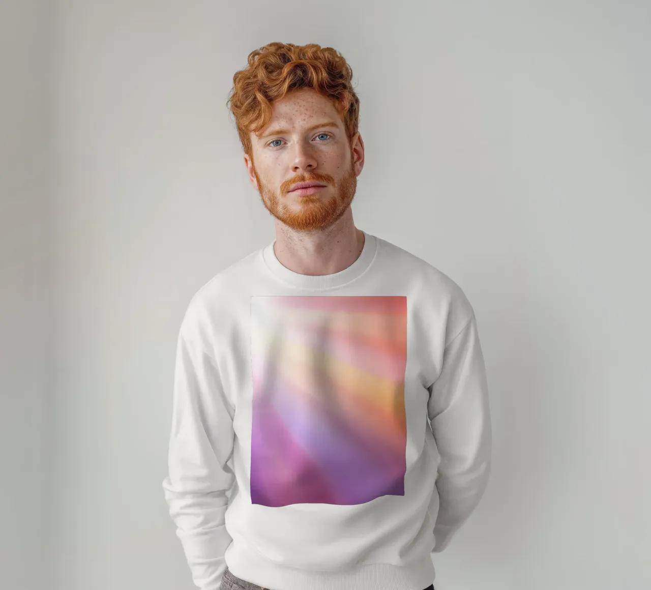 Bright rays of sunlight create a colorful gradient sweatshirt by DesignDoodle