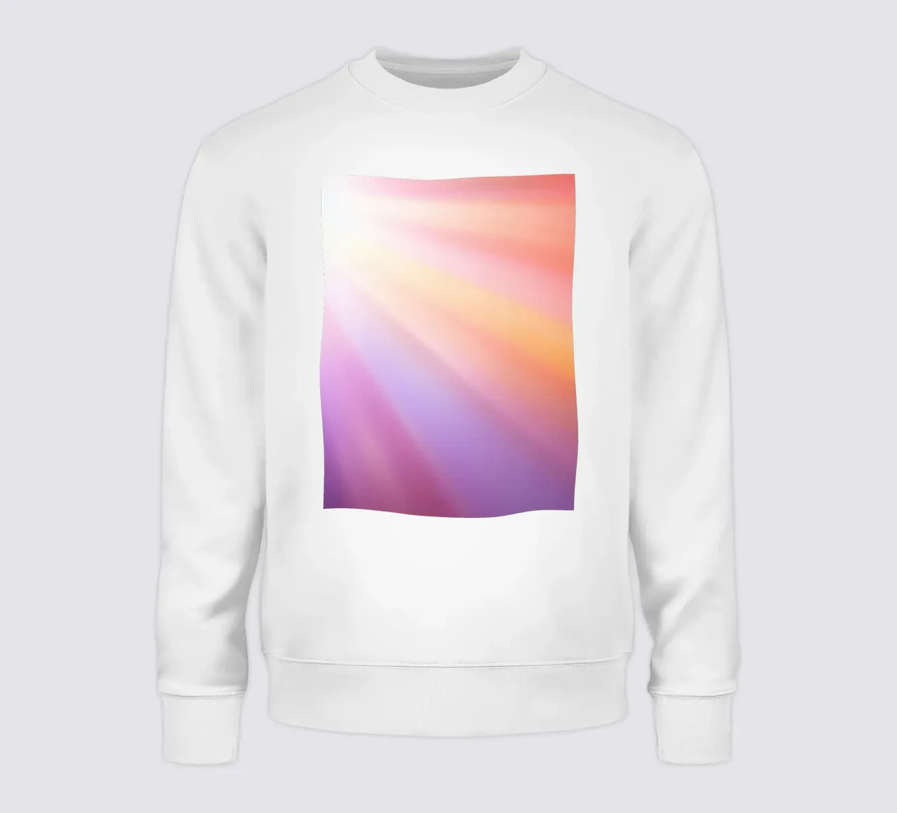 Bright rays of sunlight create a colorful gradient sweatshirt by DesignDoodle