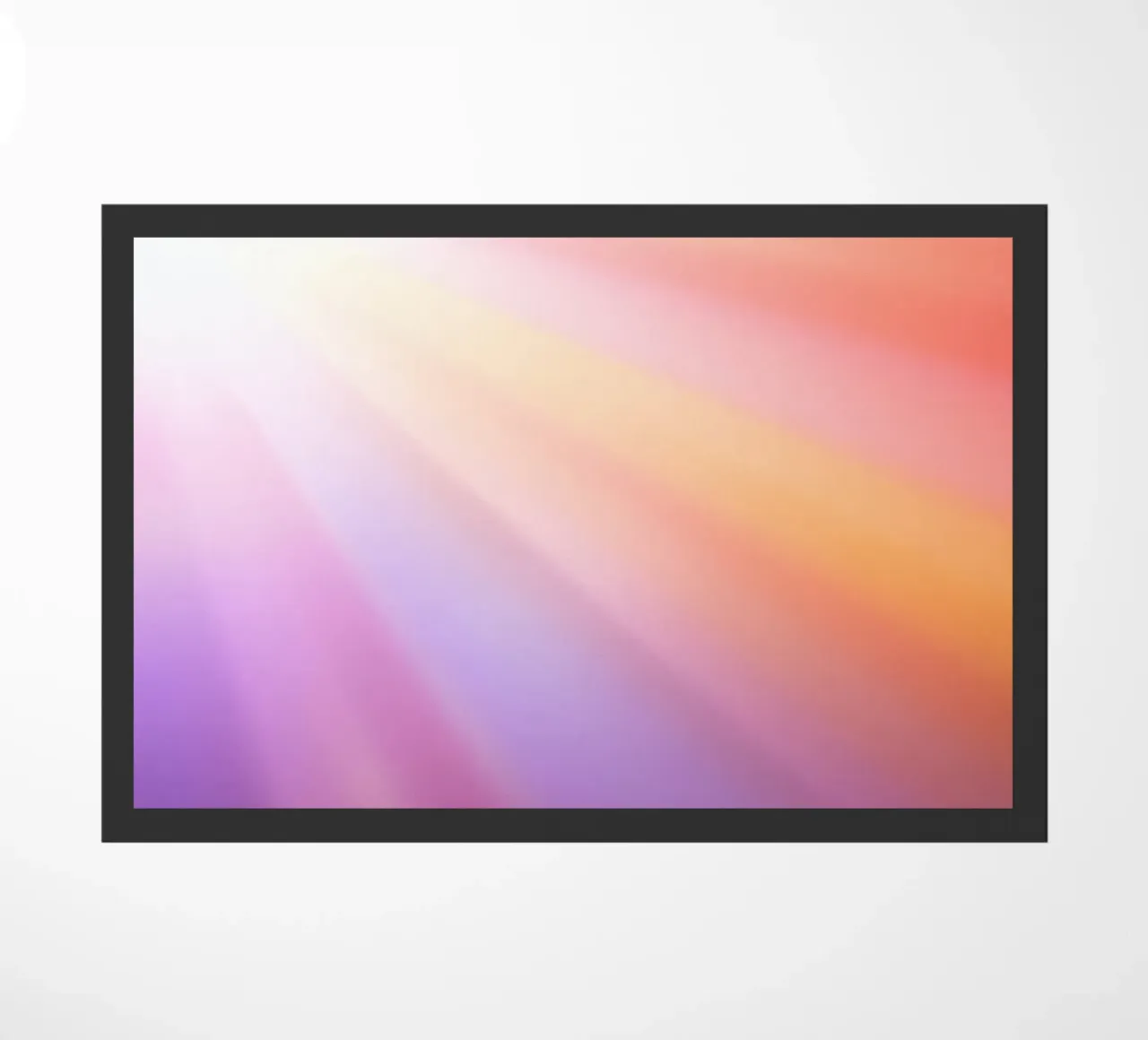 Bright rays of sunlight create a colorful gradient doormat by DesignDoodle