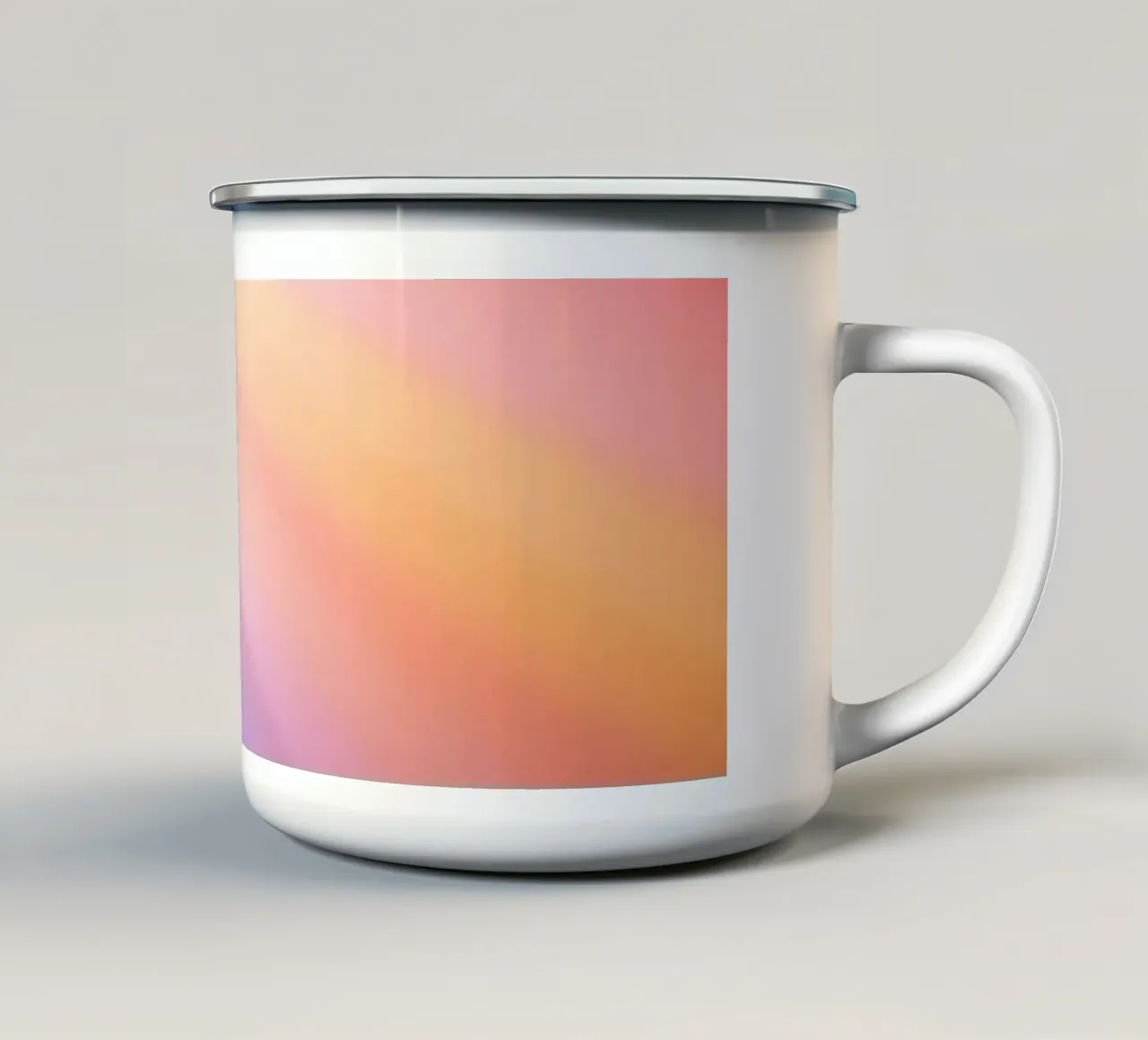 I raggi luminosi del sole creano un gradiente colorato tazza in smalto da DesignDoodle