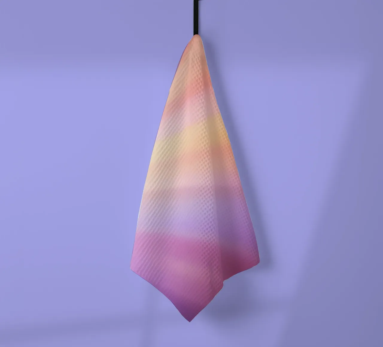 Bright rays of sunlight create a colorful gradient tea towel by DesignDoodle