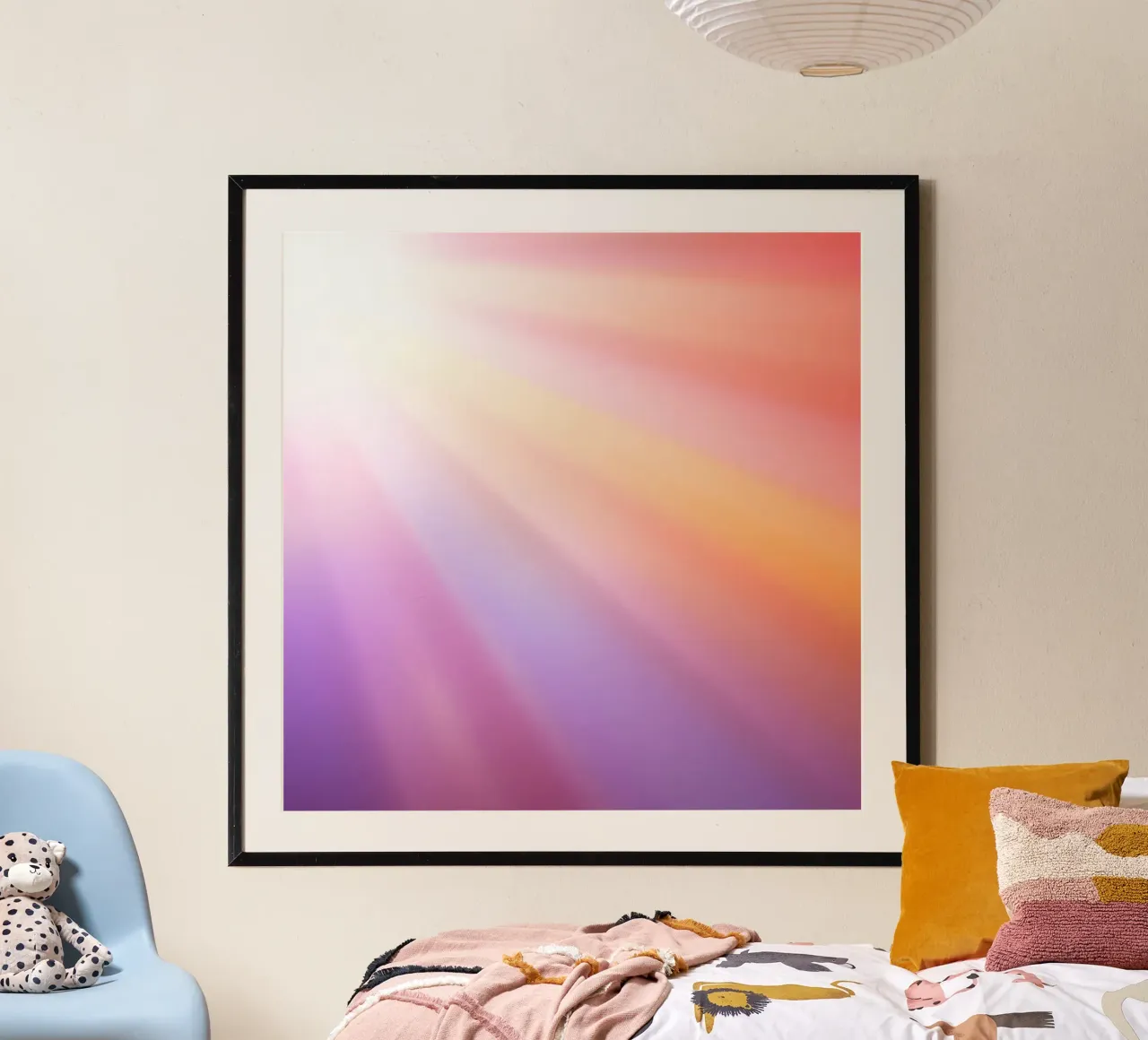I raggi luminosi del sole creano un gradiente colorato carta hahnemühle da DesignDoodle