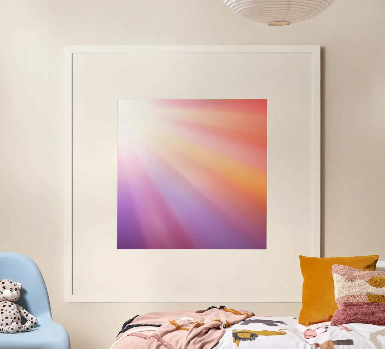 I raggi luminosi del sole creano un gradiente colorato carta hahnemühle da DesignDoodle