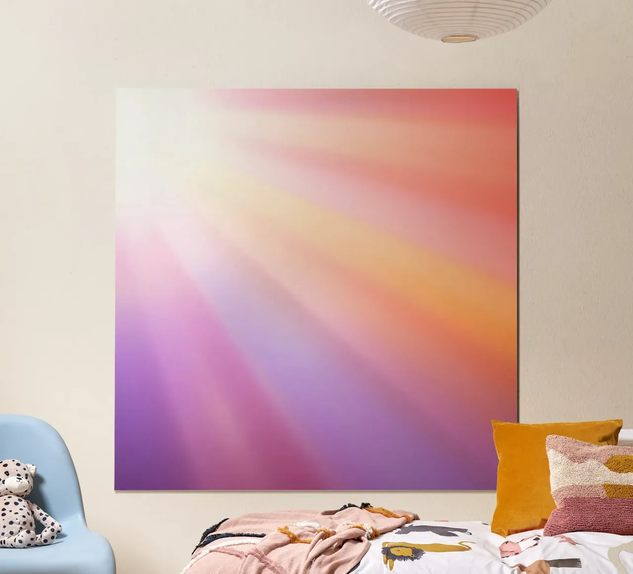 Bright rays of sunlight create a colorful gradient hahnemühle by DesignDoodle