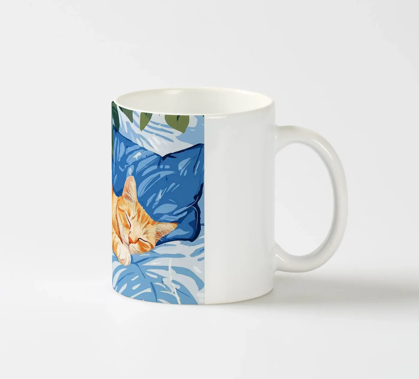 cat ceramic mug by Abstract Botanical Art