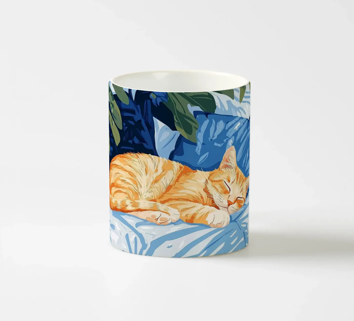 cat ceramic mug by Abstract Botanical Art