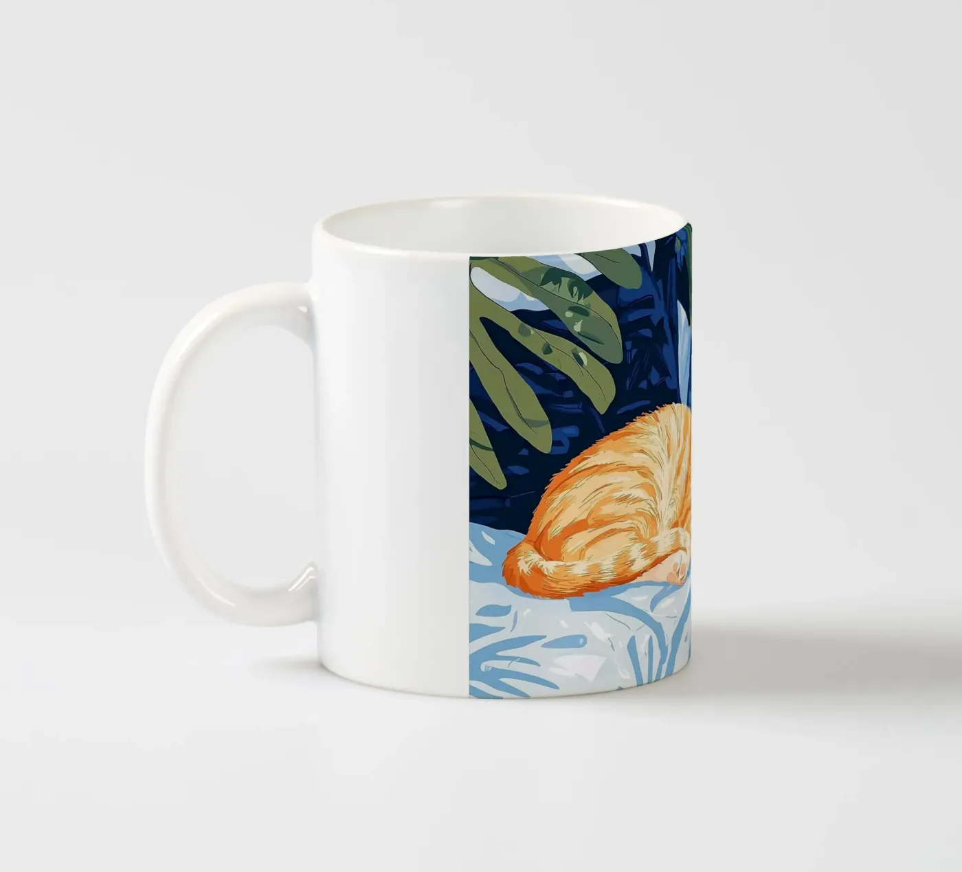 cat ceramic mug by Abstract Botanical Art