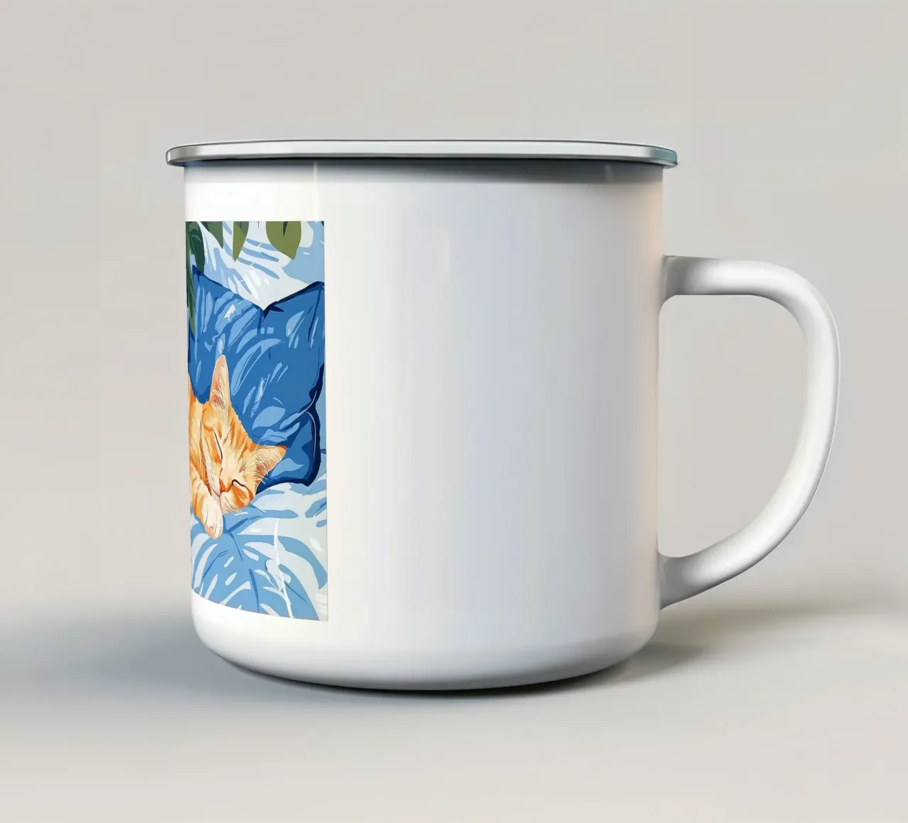 gatto tazza in smalto da Abstract Botanical Art
