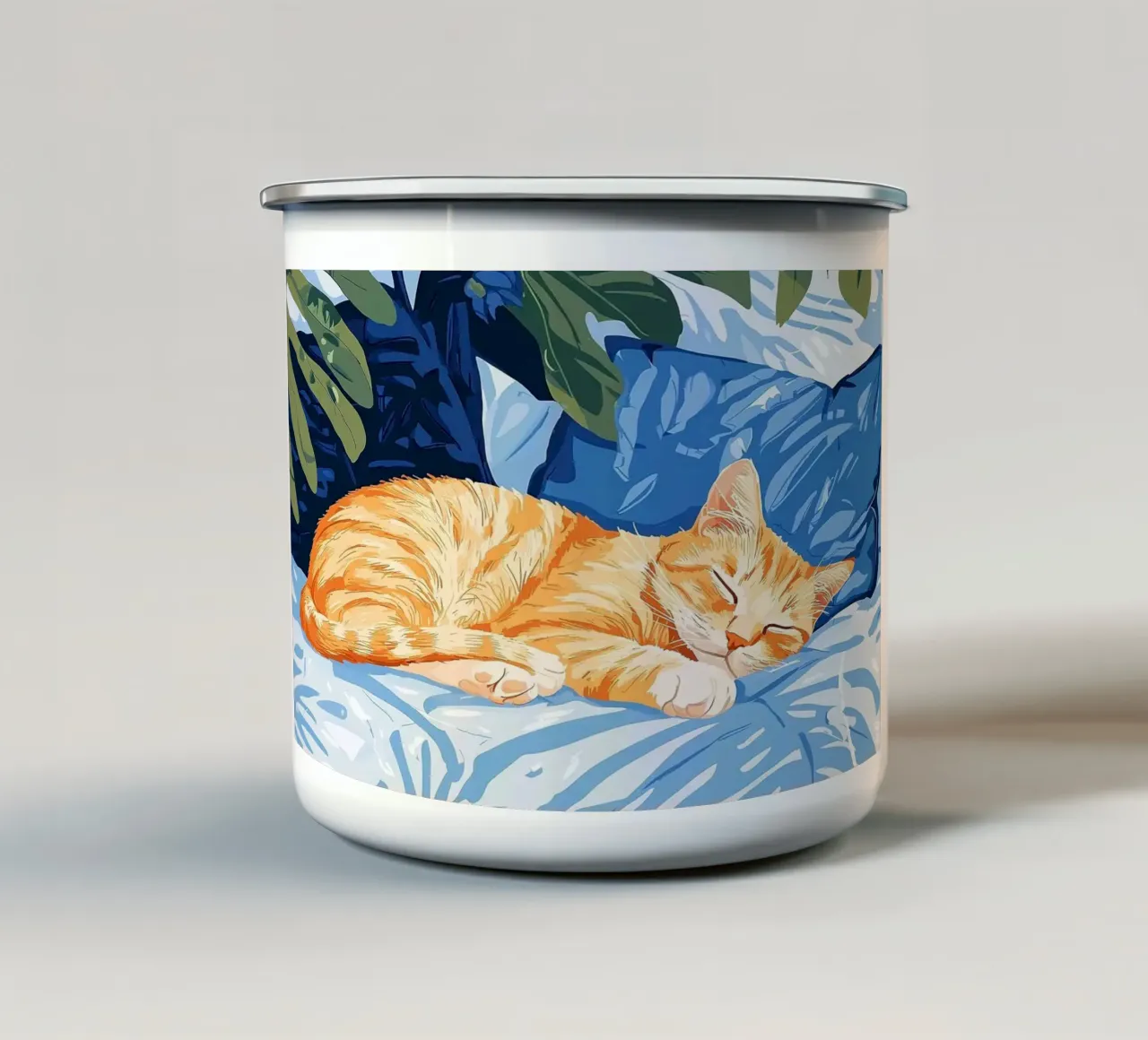 gatto tazza in smalto da Abstract Botanical Art