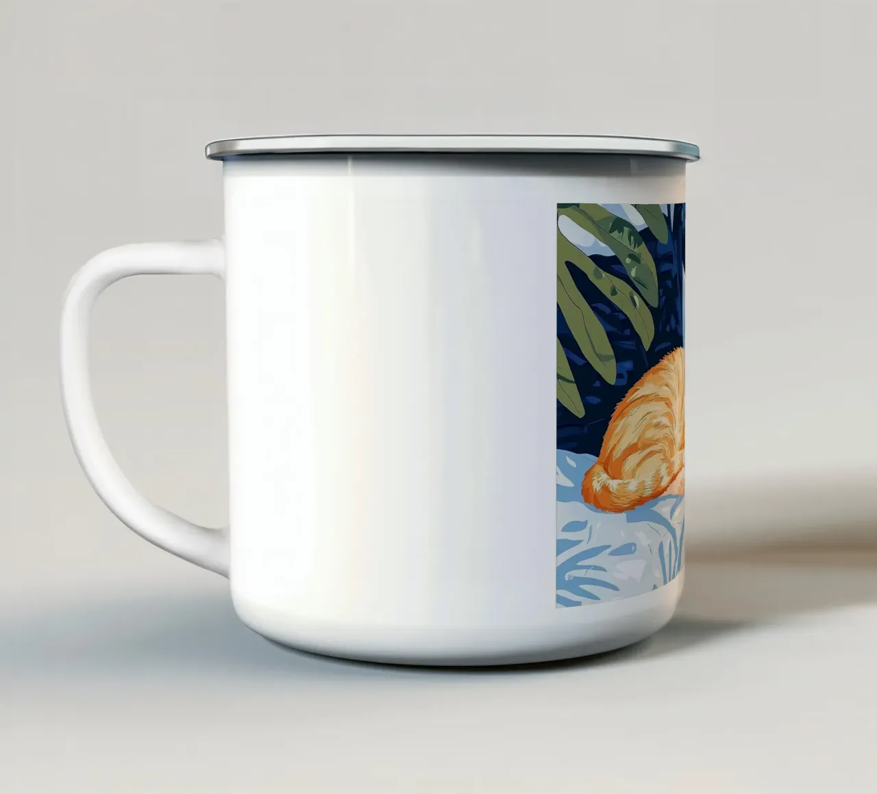 gatto tazza in smalto da Abstract Botanical Art
