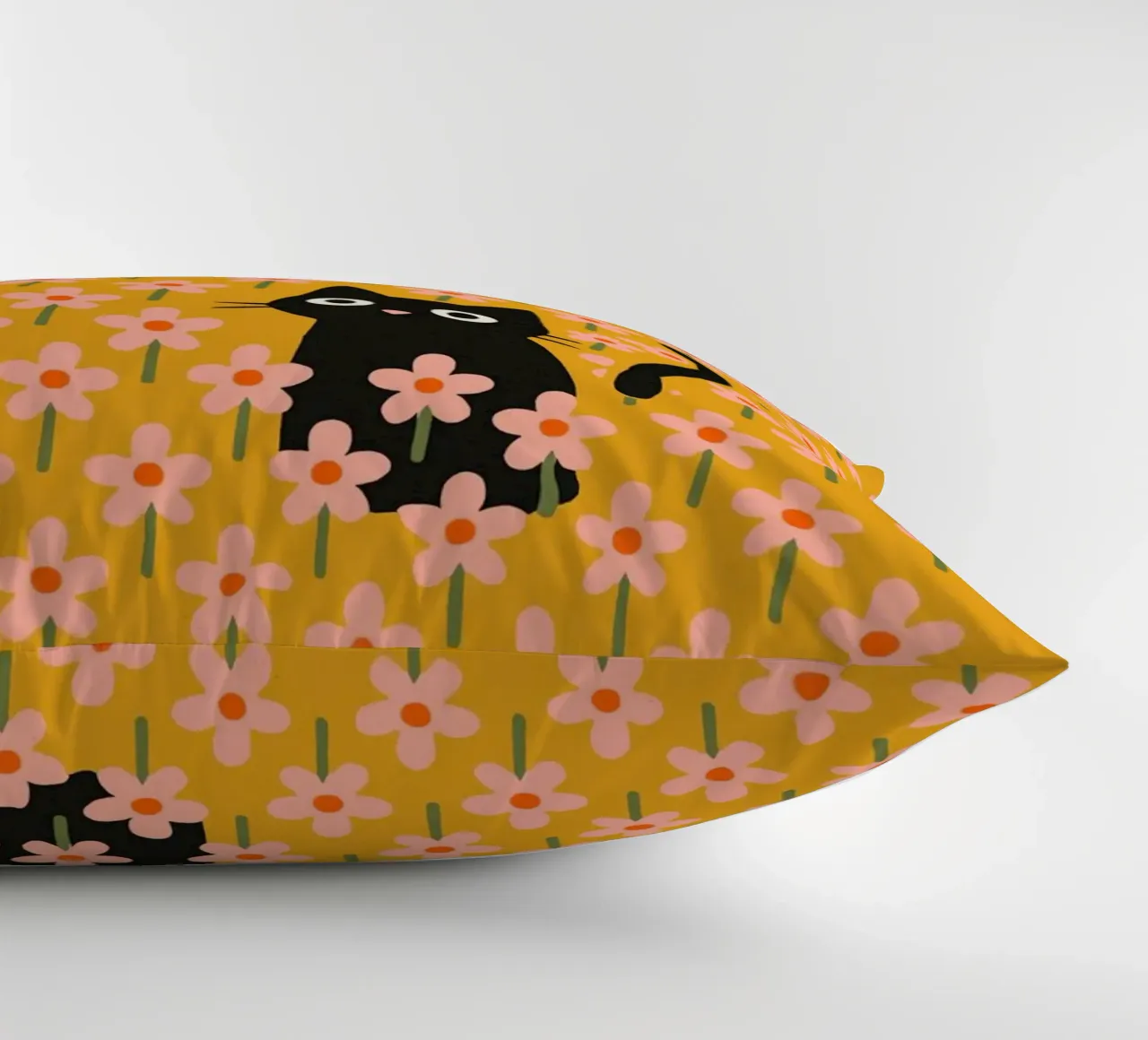 Cat In Flower Garden cuscino da treechild