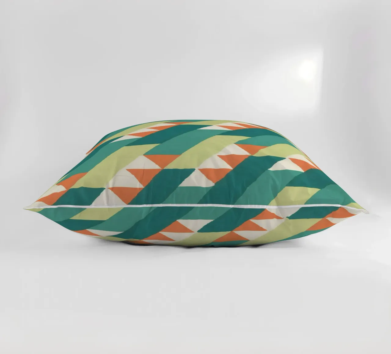 Motif géométrique en diagonale – Style rétro vibrant cuscino da luciette plastique