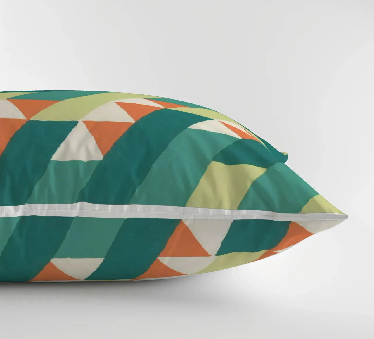 Motif géométrique en diagonale – Style rétro vibrant cuscino da luciette plastique