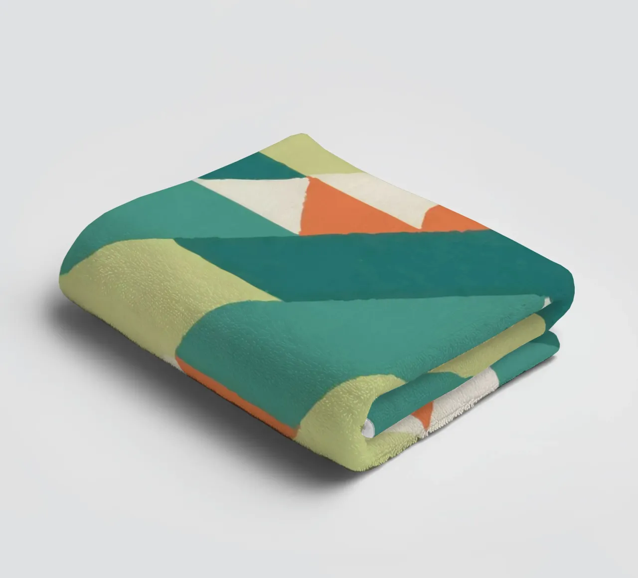 Motif géométrique en diagonale – Style rétro vibrant towel by luciette plastique