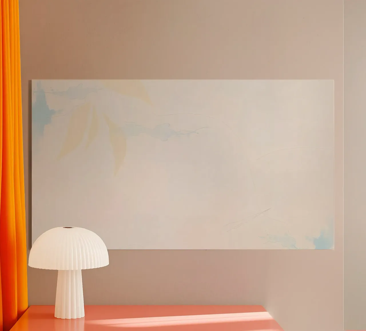 Beautiful abstract painting with pastel colors on a textured acrylic glass by DesignDoodle