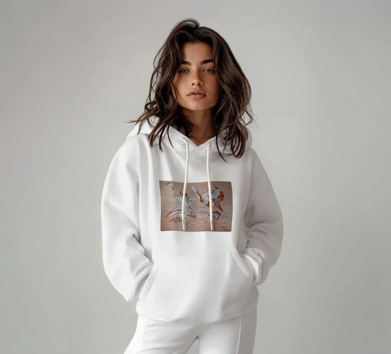 MESSAGE FROM THE HEART 29 felpa con cappuccio da Thierry Vobmann Abstract painting