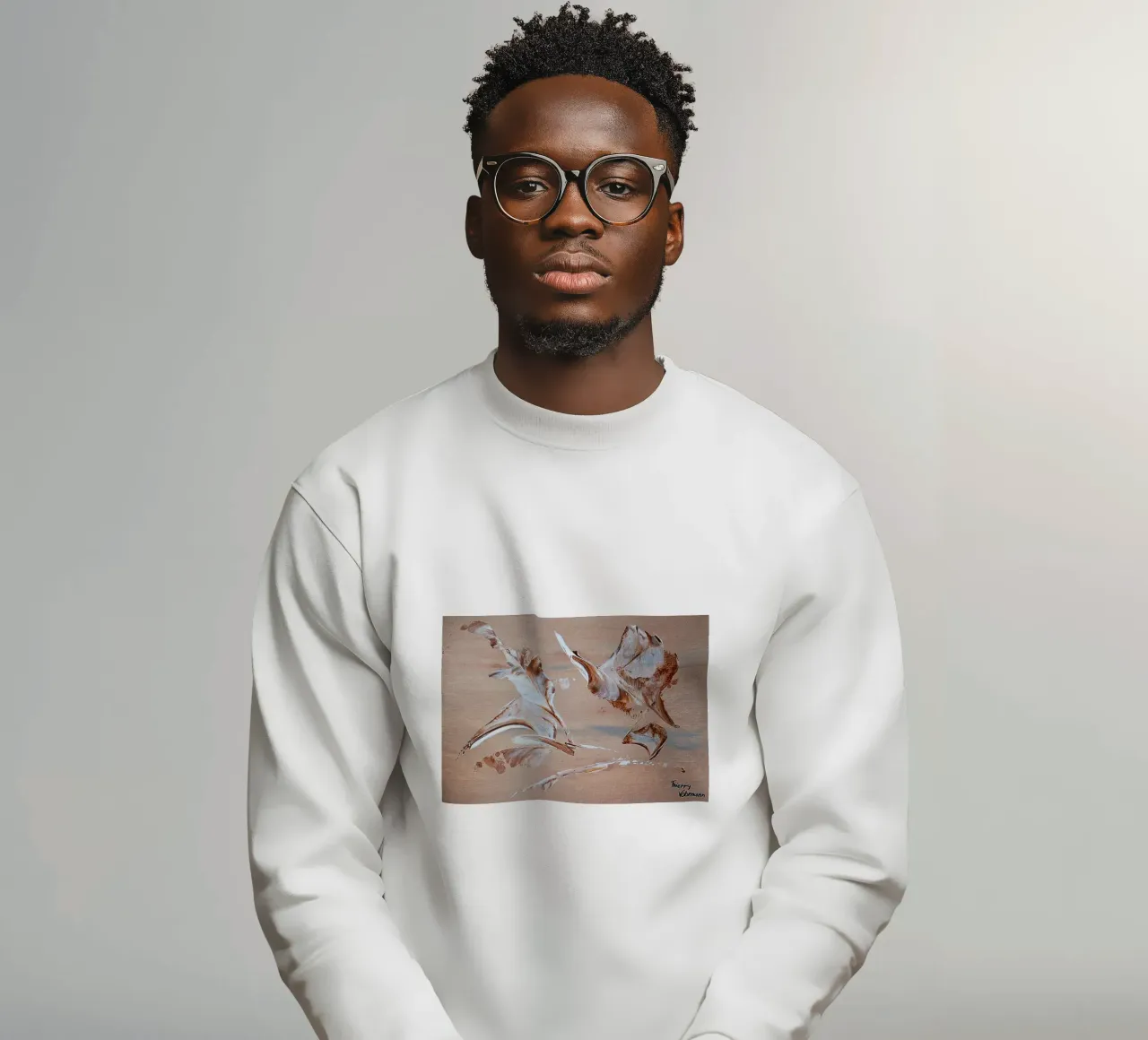 MESSAGE FROM THE HEART 29 Sweatshirt von Thierry Vobmann Abstract painting