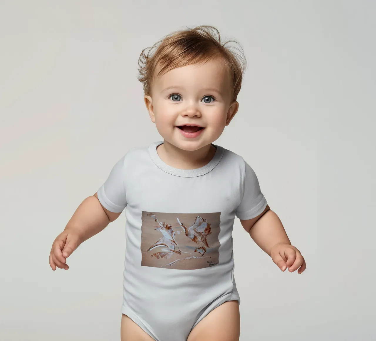 MESSAGE FROM THE HEART 29 body neonato maniche corte da Thierry Vobmann Abstract painting