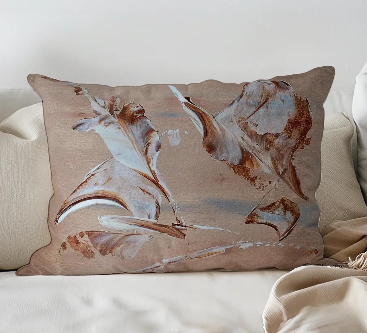 MESSAGE FROM THE HEART 29 cuscino da Thierry Vobmann Abstract painting