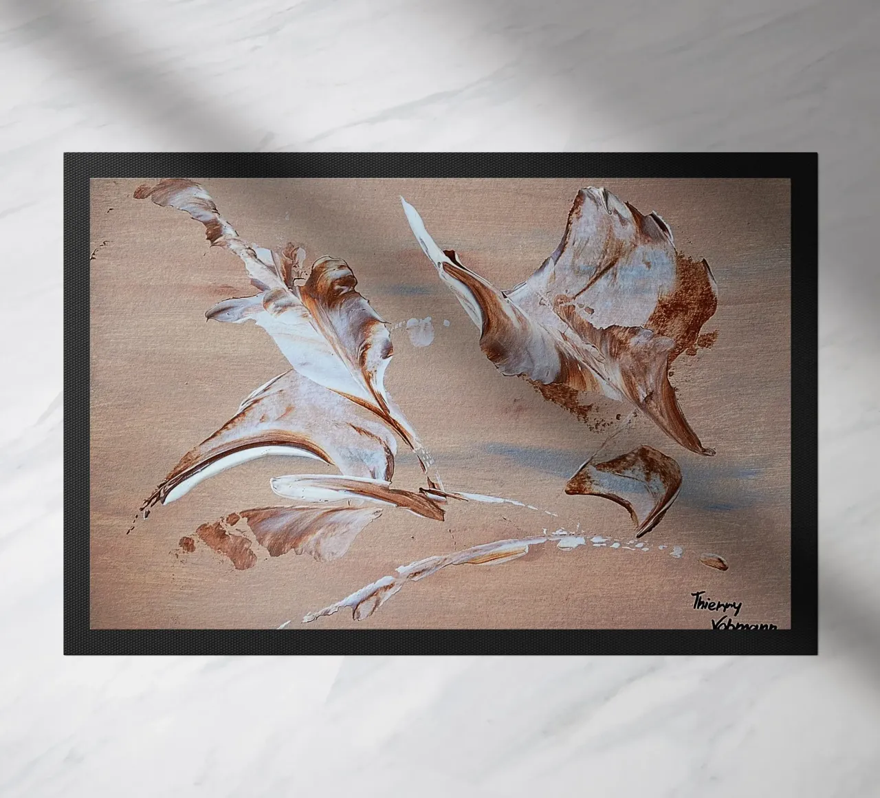 MESSAGE FROM THE HEART 29 Fußmatte von Thierry Vobmann Abstract painting