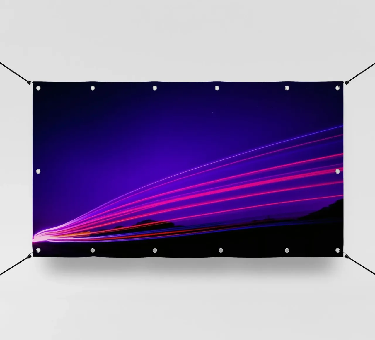 Vibrant light trails illuminate the night sky pvc cover by DesignDoodle